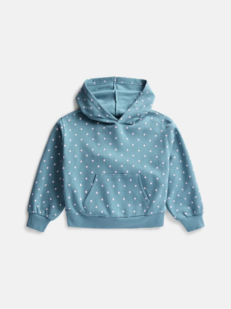 Wonder Nation Girls' Pullover Fleece Hoodie with Long Sleeves, Sizes 4-18 & Plus | Walmart (US)