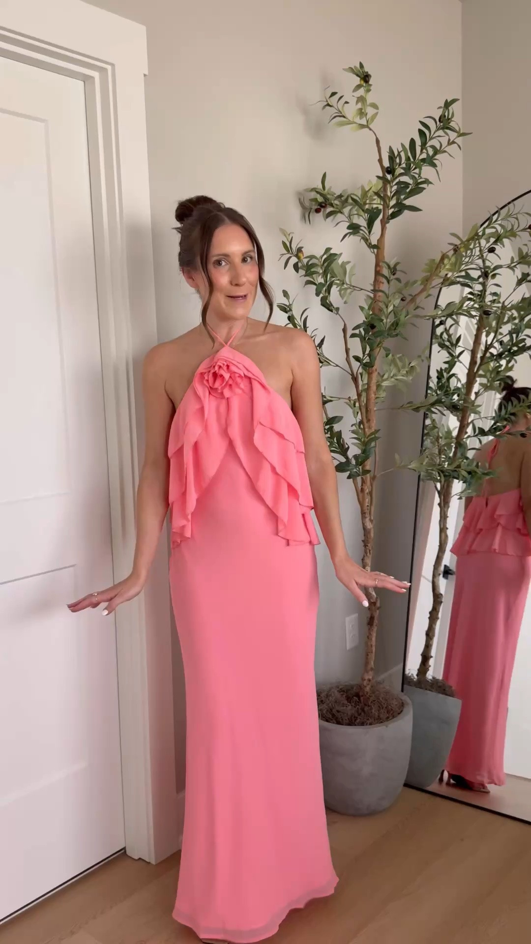 Gorgeous pink halter dress with the prettiest ruffle flower detail! Perfect for a spring or summer wedding, or vacation! Use code ASHGARZASTYLE for 20% off!

Summer style, wedding guest dress, pink dress, outfit idea, special occasion dress, ruffle dress, look for less

#LTKWedding