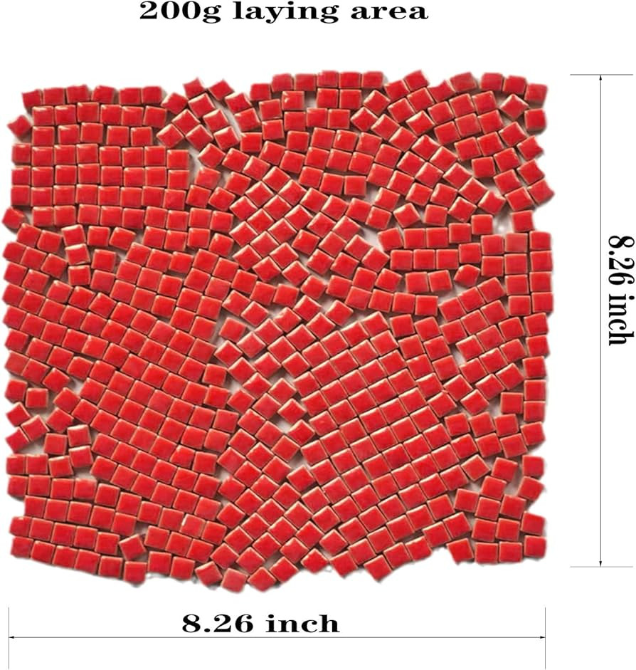 PINUO&KE 200 Pieces / 200 g Square Shapes 1x1 cm Square Ceramic Mosaic Mosaic Tiles for Crafts, C... | Amazon (US)