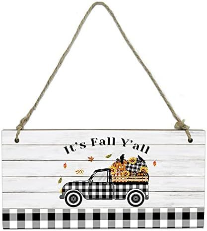 Wooden Welcome Sign for Front Door Porch,Wall Hanging Sign,Fall Truck Full of Pumpkin Sunflower W... | Amazon (US)