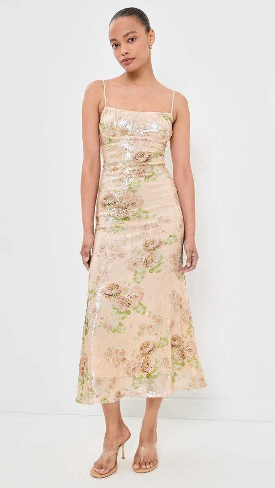 Adoni Sequin Mesh Midi Dress | Shopbop