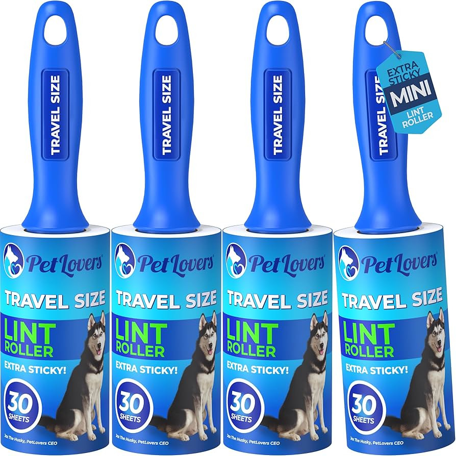 PetLovers Mini Lint Rollers for Travel 4 Pack - Small Sized Lint Removers for Easy Portability, G... | Amazon (US)