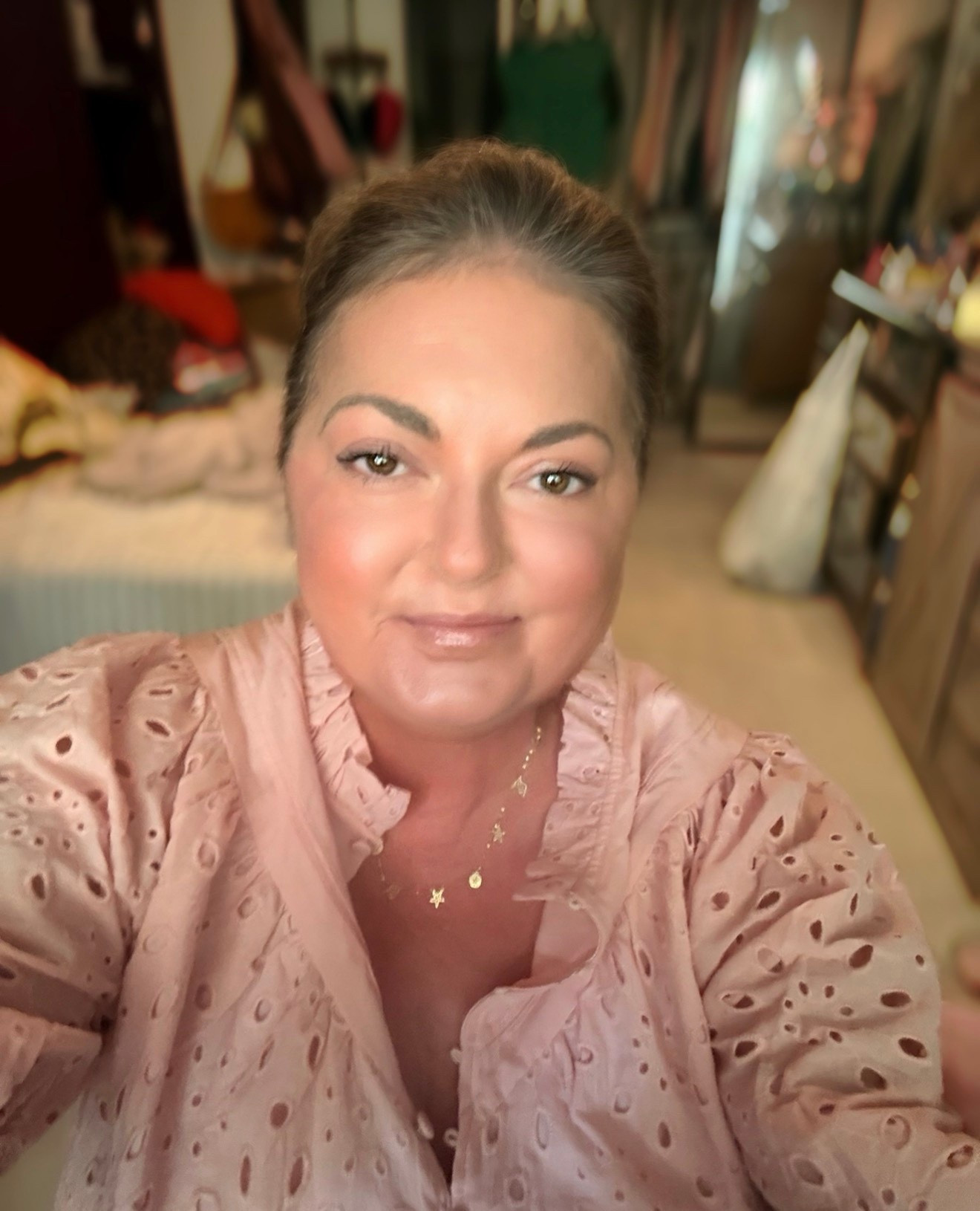 Slowly feeling more like me but still in a big healing era from my fall in January. Brain fog is uncomfortable and up and down all day, but I have hope for it to keep getting better. I did very minimal makeup the last 4 days, so I hope to see more improvements & to feel like me soon. It takes time, and I hate that part. I can’t wait for ease again and to see some of you finally after 4 years of health hell. I 🩷 u. 

#LTKBeauty #LTKOver40 #LTKdayinmylife