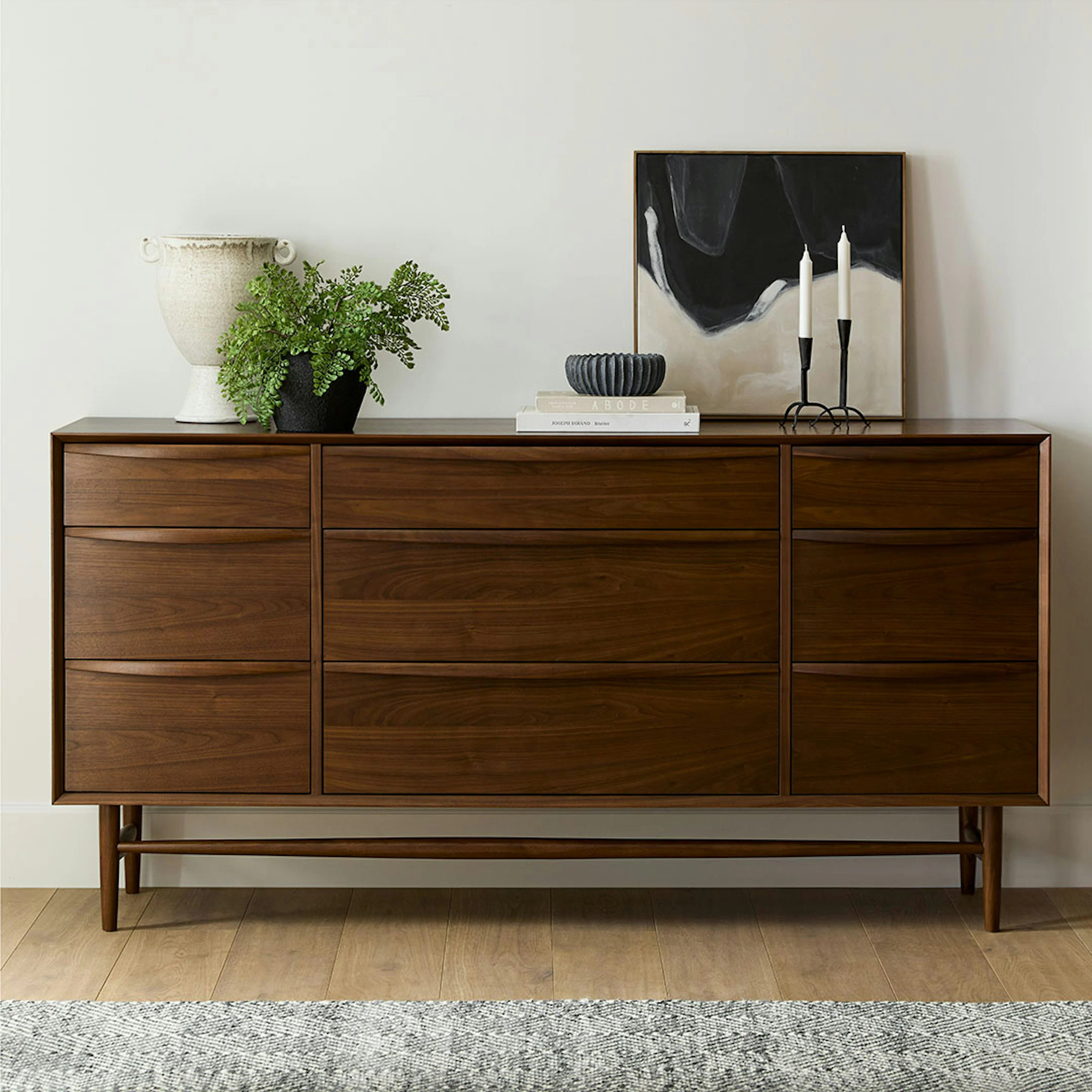 Lenia 9-Drawer Triple Dresser - Walnut | Article