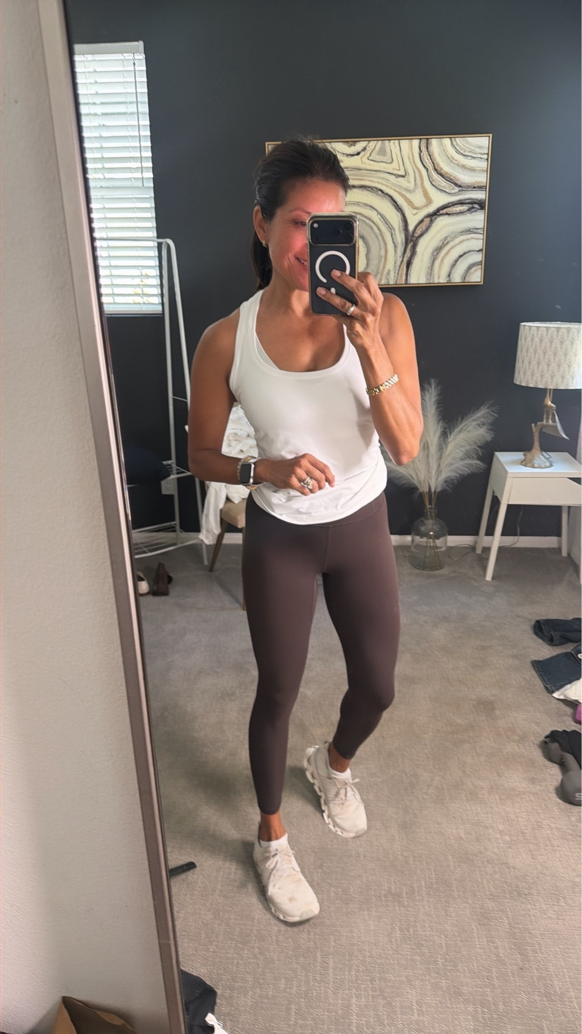 Tried this brand for leggings for the first time.  Feel good to run in and workout- wearing a small 
Free people 

Tank wearing xs - a favorite from Athleta

#LTKActive #LTKPetite #LTKSeasonal