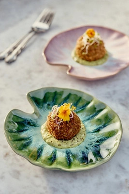 Lilypad Portuguese Stoneware Canape Plate | Anthropologie (US)