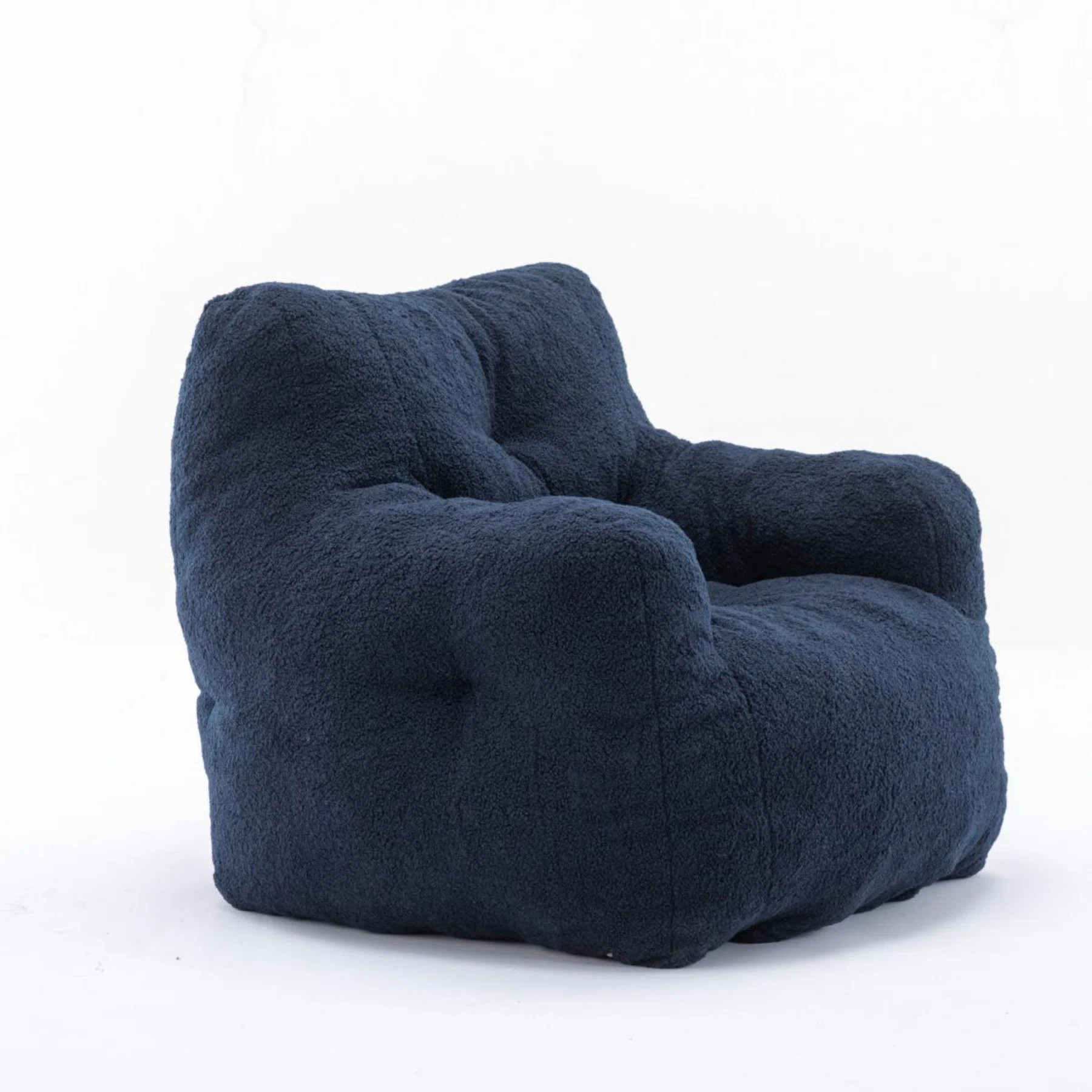 010-Soft Teddy Fabric Tufted Foam Bean Bag Chair | Wayfair North America