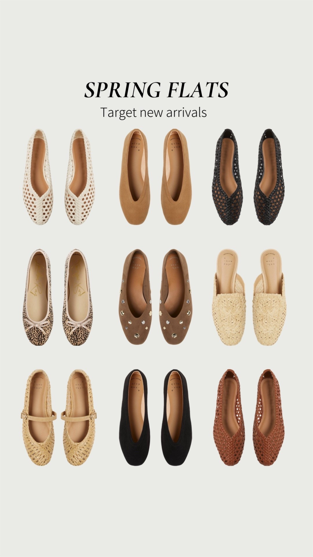 Target just released a ton of spring shoes! These are my faves I’ve linked a few extras as well.

Woven flat, rattan, flat, ballet, flat, slip on, spring fashion, shoe fashion, black flats, tan flats, target, affordable fashion, shoe love, new arrival, spring break

#LTKootd #LTKSeasonal #LTKmomlife