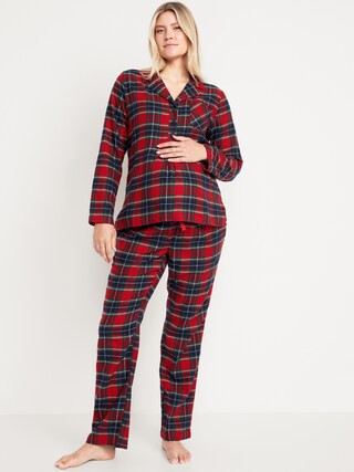 Maternity Matching Flannel Pajama Set | Old Navy (US)