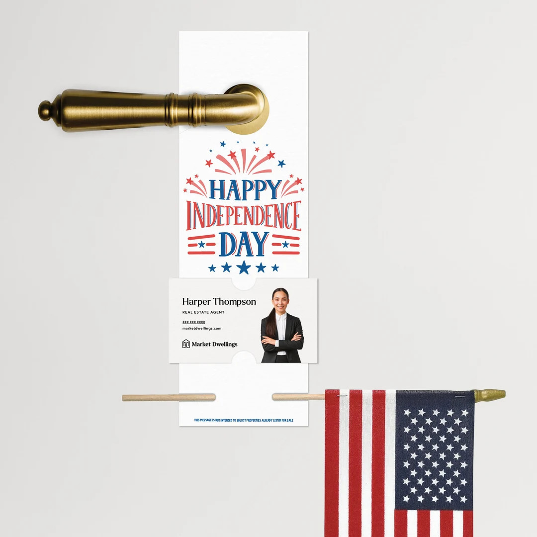 Happy Independence Day Door Hangers | 4th Of July Insurance Mortgage Real Estate | 27-DH004 | Etsy (US)