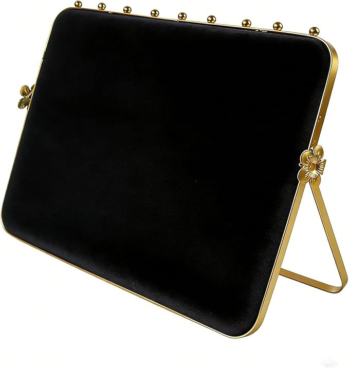 TANG SONG 10.24” Dual-Tone Metal Necklace Display Stand with Velvet Base – Jewelry Holder for... | Amazon (US)