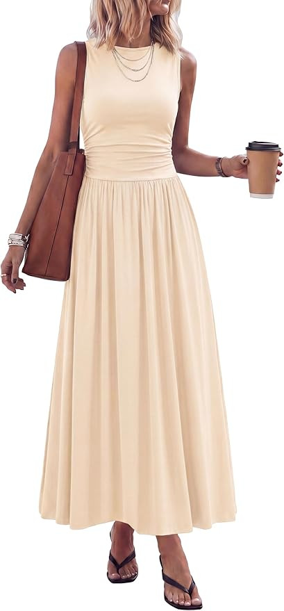 PRETTYGARDEN Summer Maxi Dresses for Women 2026 Sleeveless A Line Flowy Long Casual Sundress Wedd... | Amazon (US)