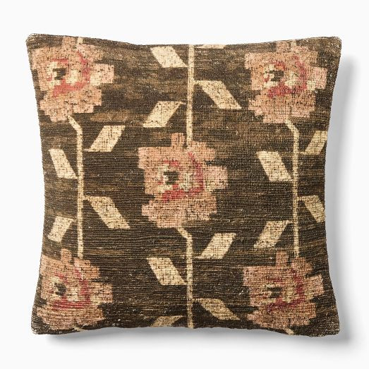 Stamped Folk Floral Pillow Cover | West Elm (US)