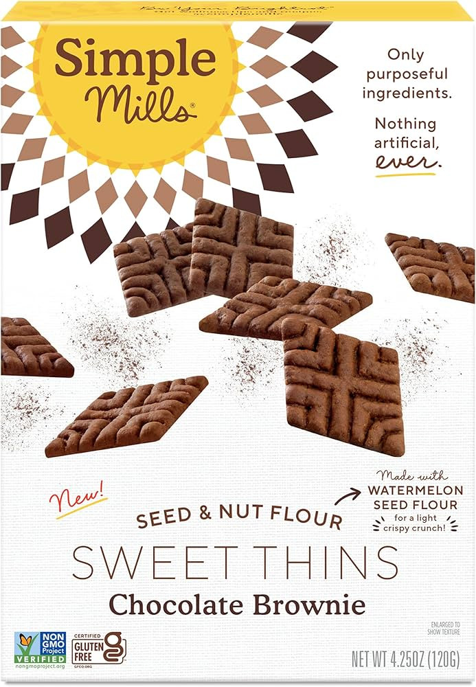 Simple Mills, Chocolate Brownie Cookies Thins, 4.25 Ounce | Amazon (US)