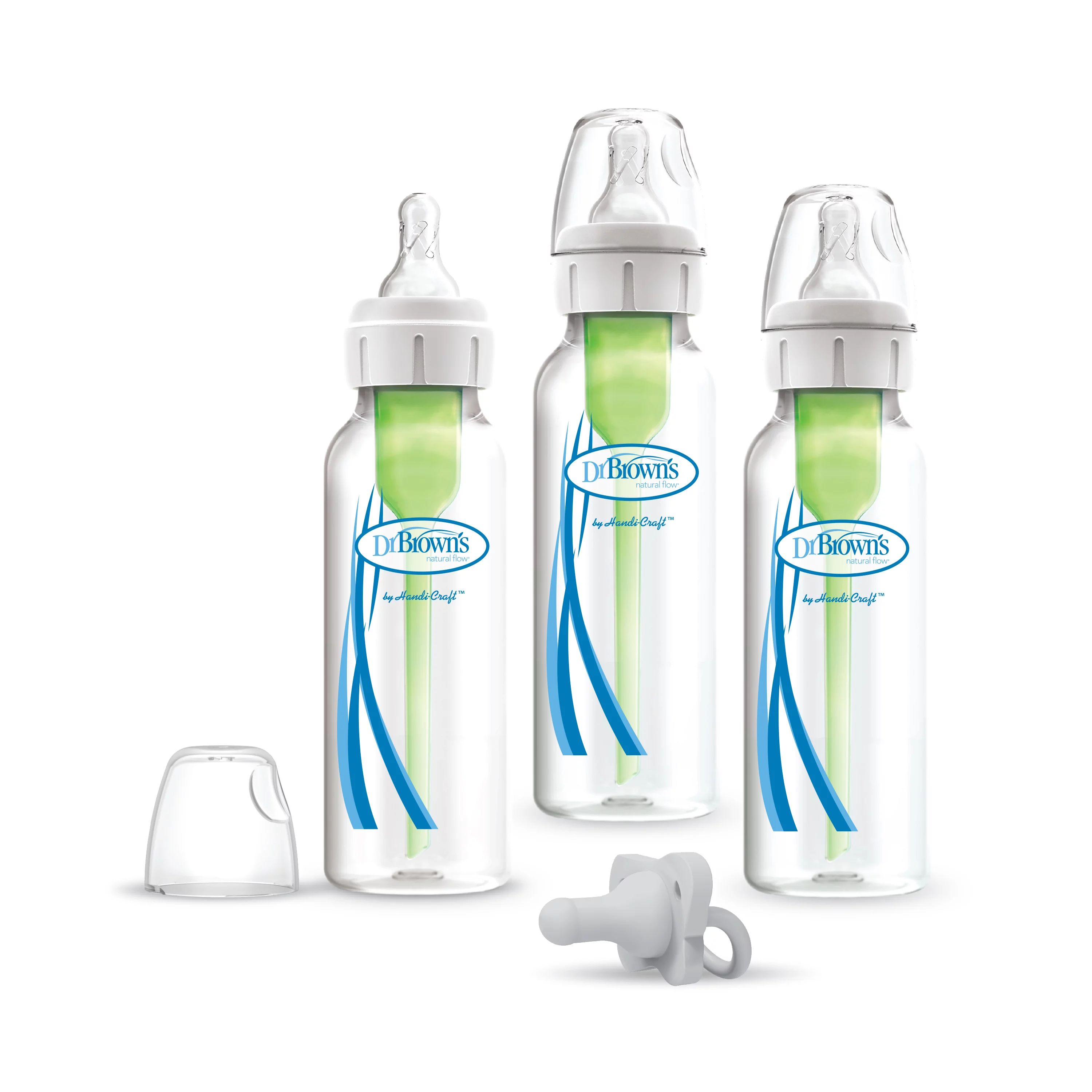 Dr. Brown's 8 oz/250 ml Options+ Narrow Anti-Colic Baby Bottle with Happy Paci, 3-Pack | Walmart (US)
