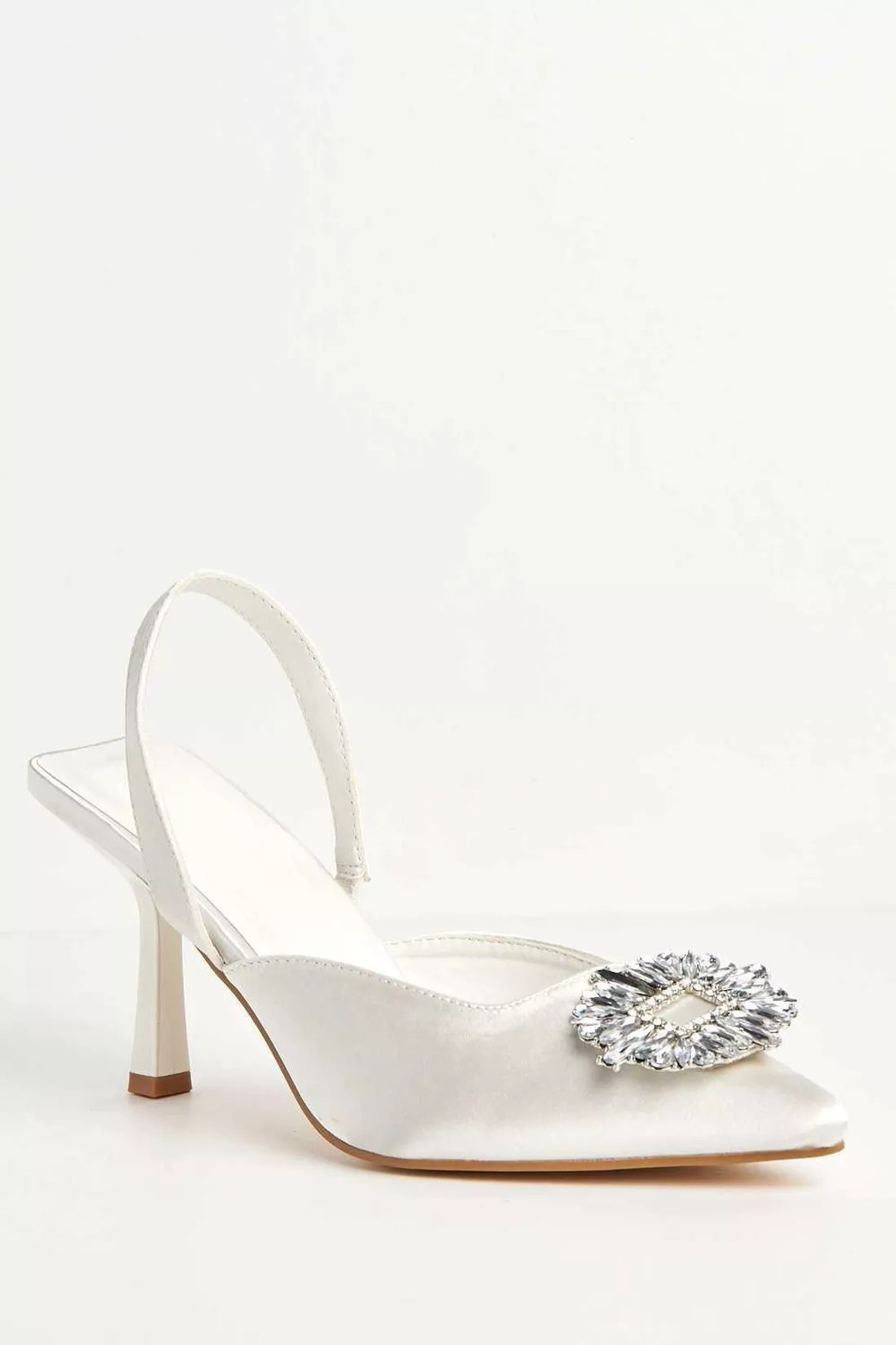 Heels | Amira Diamante Brooch Sling Back Court Shoes | Miss Diva | Debenhams UK