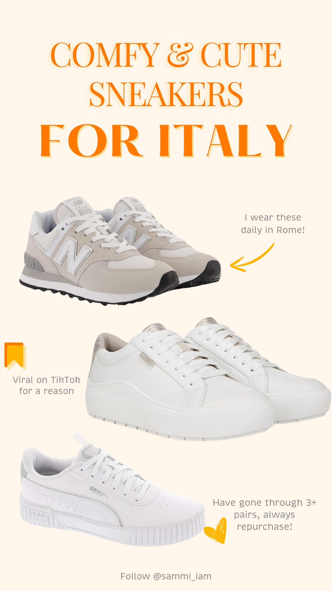 My FAVE sneakers to wear in Italy so your feet won’t hurt walking all over the place all day! They’re also just as cute as they are comfortable 🥰

#LTKeurope #LTKshoecrush