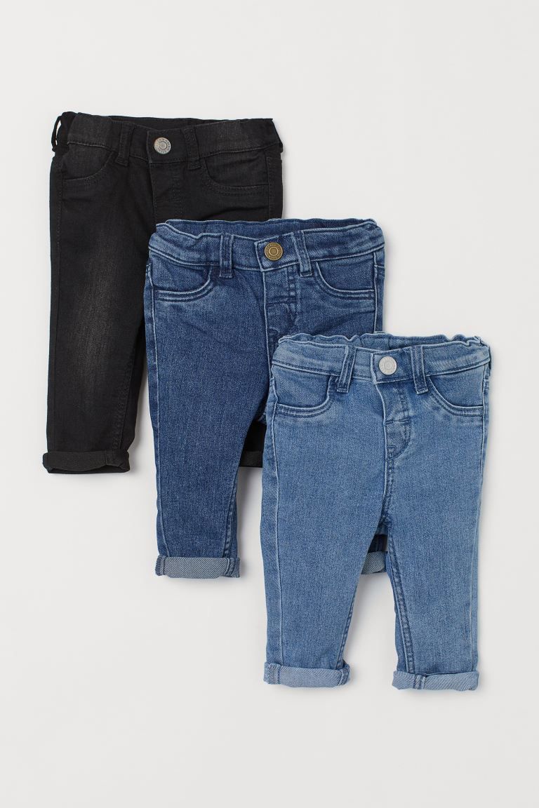 Skinny-fit jeans in washed, stretch denim. Easy pull-on, adjustable, elasticized waistband and mo... | H&M (US + CA)