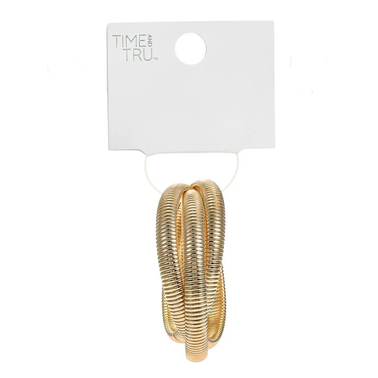 Time and Tru Women's Gold-Tone Twist Bangle Bracelet, 1 Piece | Walmart (US)