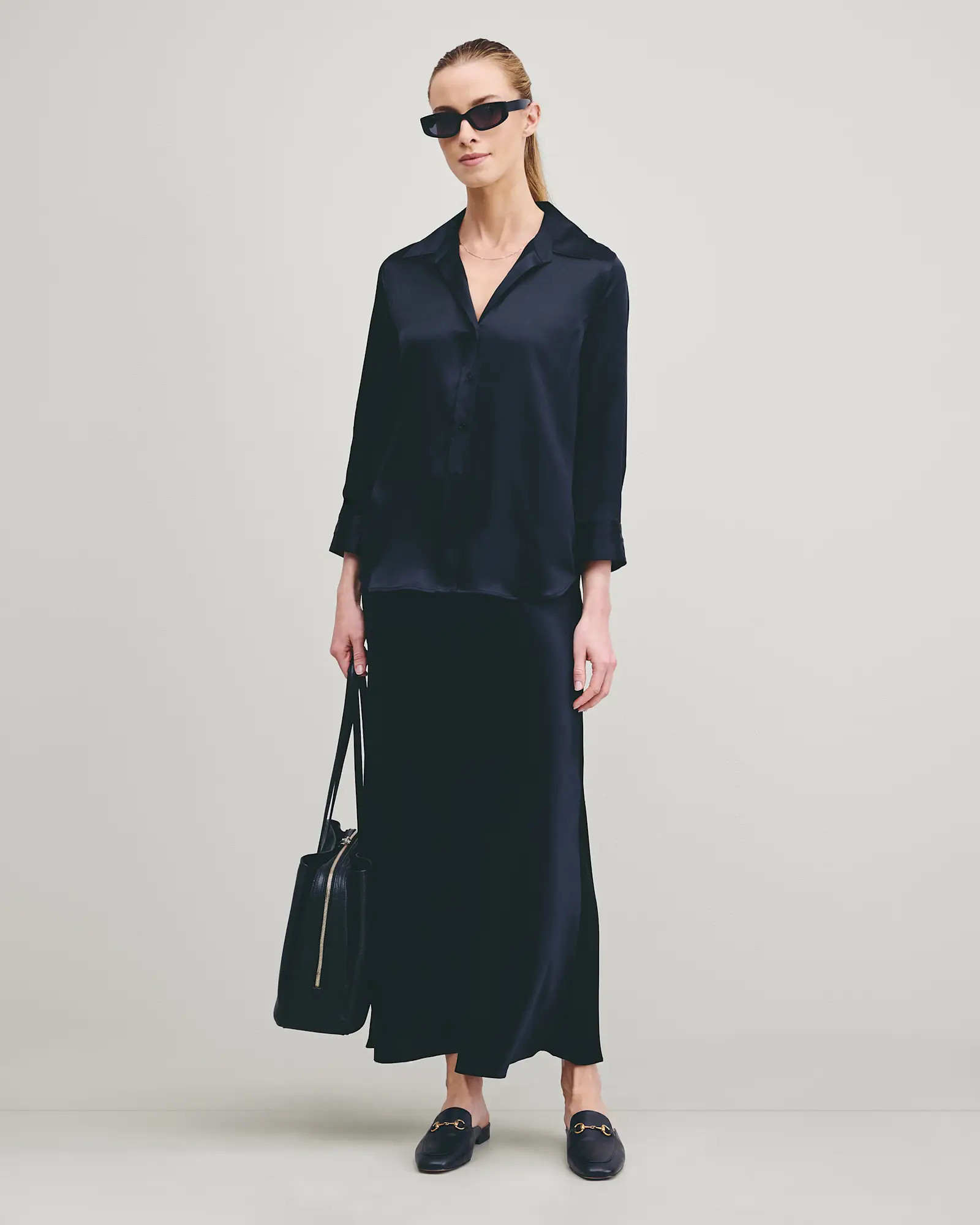 100% Washable Silk Maxi Skirt in Champagne | Quince