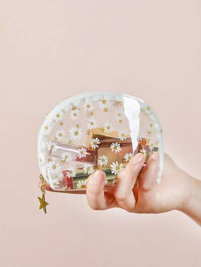 Daisy Print Clear Roundtop Makeup Bag SKU: sb2206159321743304(59 Reviews)$2.10$2.00Join for an Ex... | SHEIN