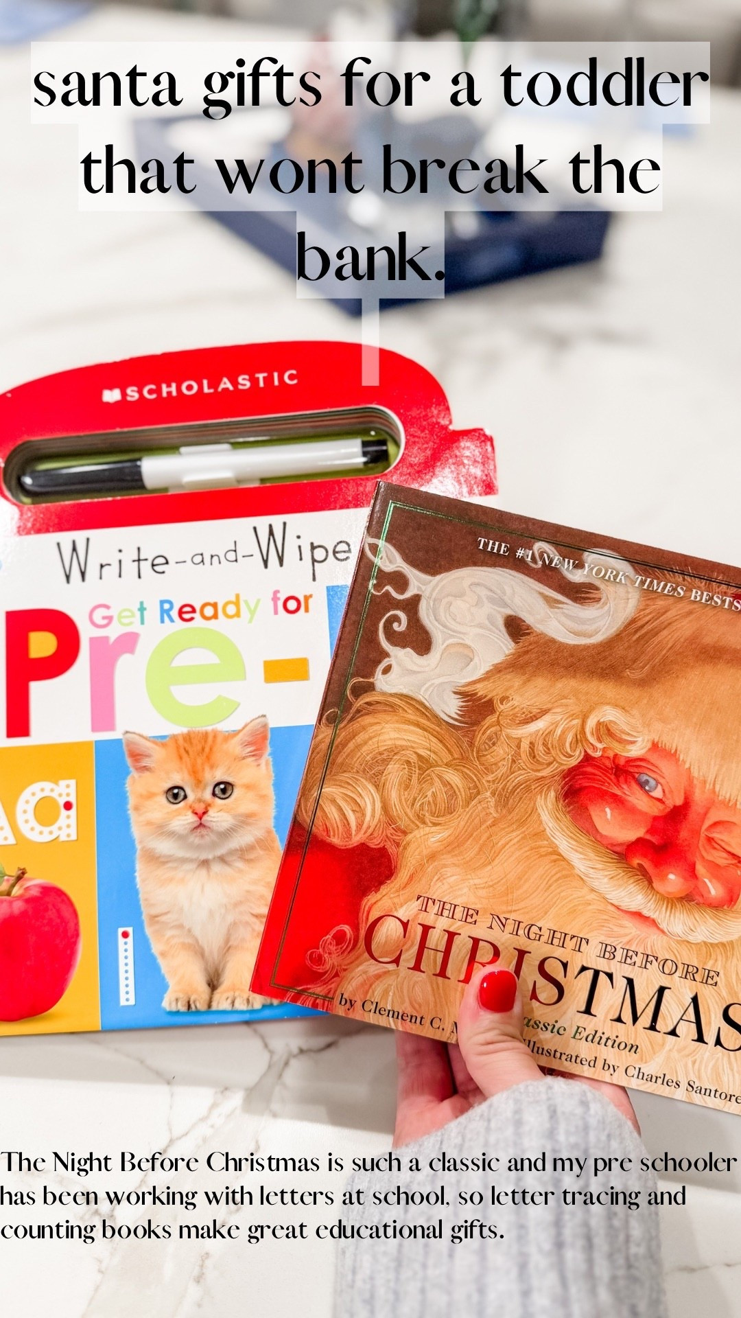 Books for your toddler for Christmas! My toddler is practicing letter tracing and this book has a dry erase marker for them to easily practice their numbers or letters and then wipe clean.

Christmas gifts, toddler gifts, toddler toys, kids Christmas presents, kids gifts 

#LTKHoliday #LTKGiftGuide #LTKKids