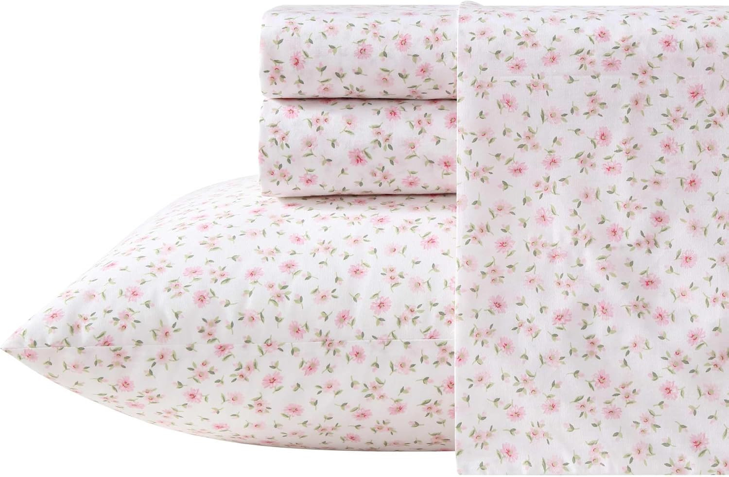 Laura Ashley - Twin XL Sheet Set, Crisp & Cool Cotton Percale Bedding for Year Round Comfort, Dee... | Amazon (US)