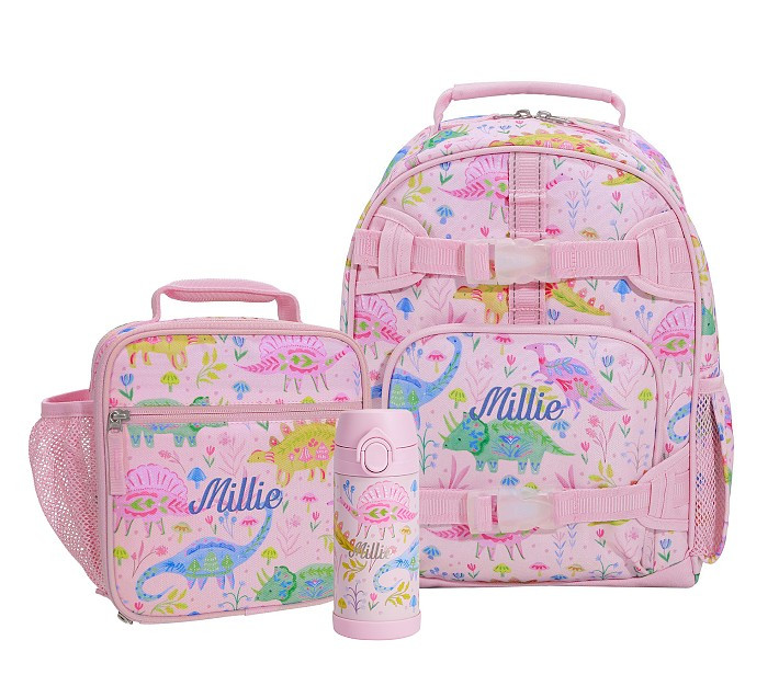 Mackenzie Heritage Pink Dinos Backpack & Lunch Bundle, Set of 3 | Pottery Barn Kids