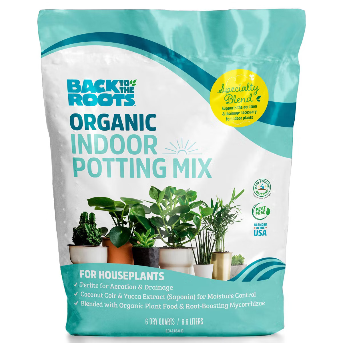 Back to the Roots 6qt Organic Indoor Potting Mix For Houseplants Specialty Mix: Perlite, Coconut ... | Target