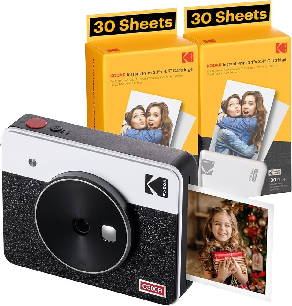 KODAK Mini Shot 3 Retro 4PASS 2-in-1 Instant Digital Camera and Photo Printer (3x3 inches) + 68 S... | Amazon (US)