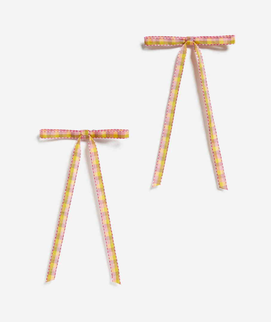GINGHAM HAIR BOW CLIP 2 PACK | Sportsgirl