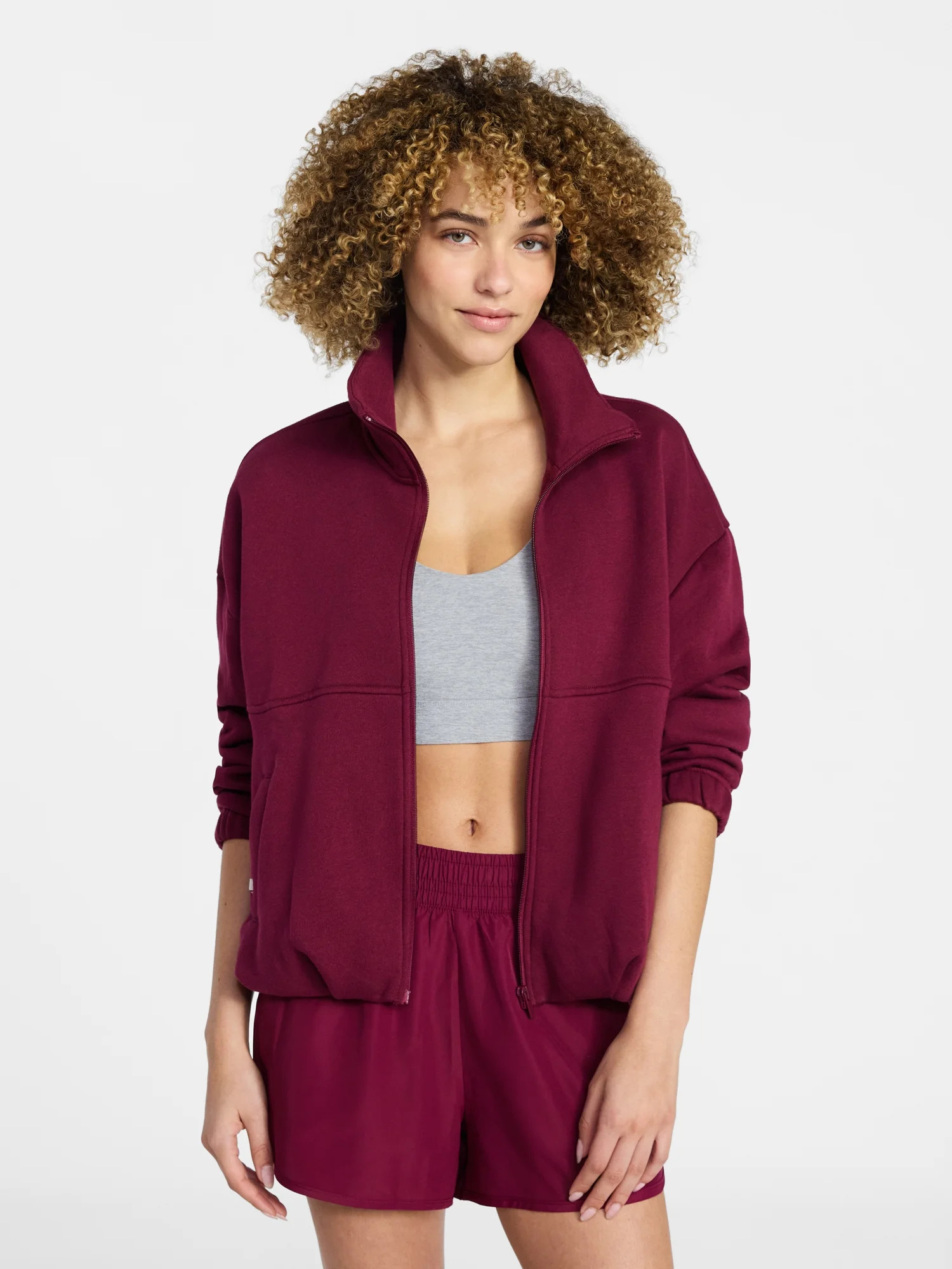 Athletic Works Women's Premium Fleece Active Jacket, Midweight, Sizes XS-4X | Walmart (US)