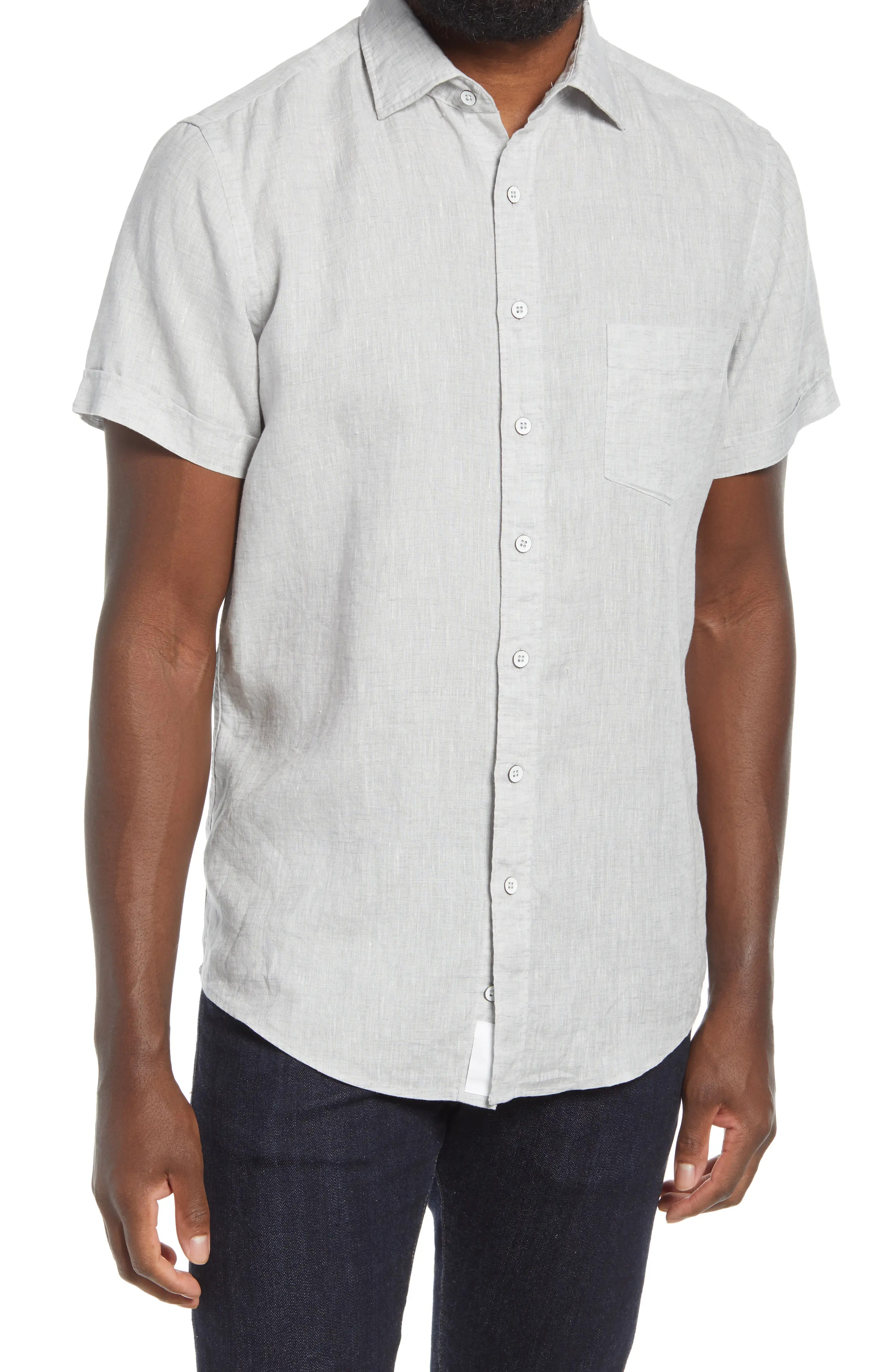 Rodd & Gunn Regular Fit Ellerslie Linen Shirt in Vapour at Nordstrom, Size Medium | Nordstrom