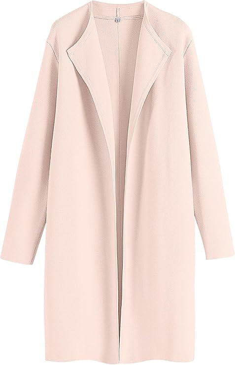 ANRABESS Women's Long Cardigans Sweater 2025 Fall Dressy Casual Lapel Knit Warm Trench Coatigan O... | Amazon (US)