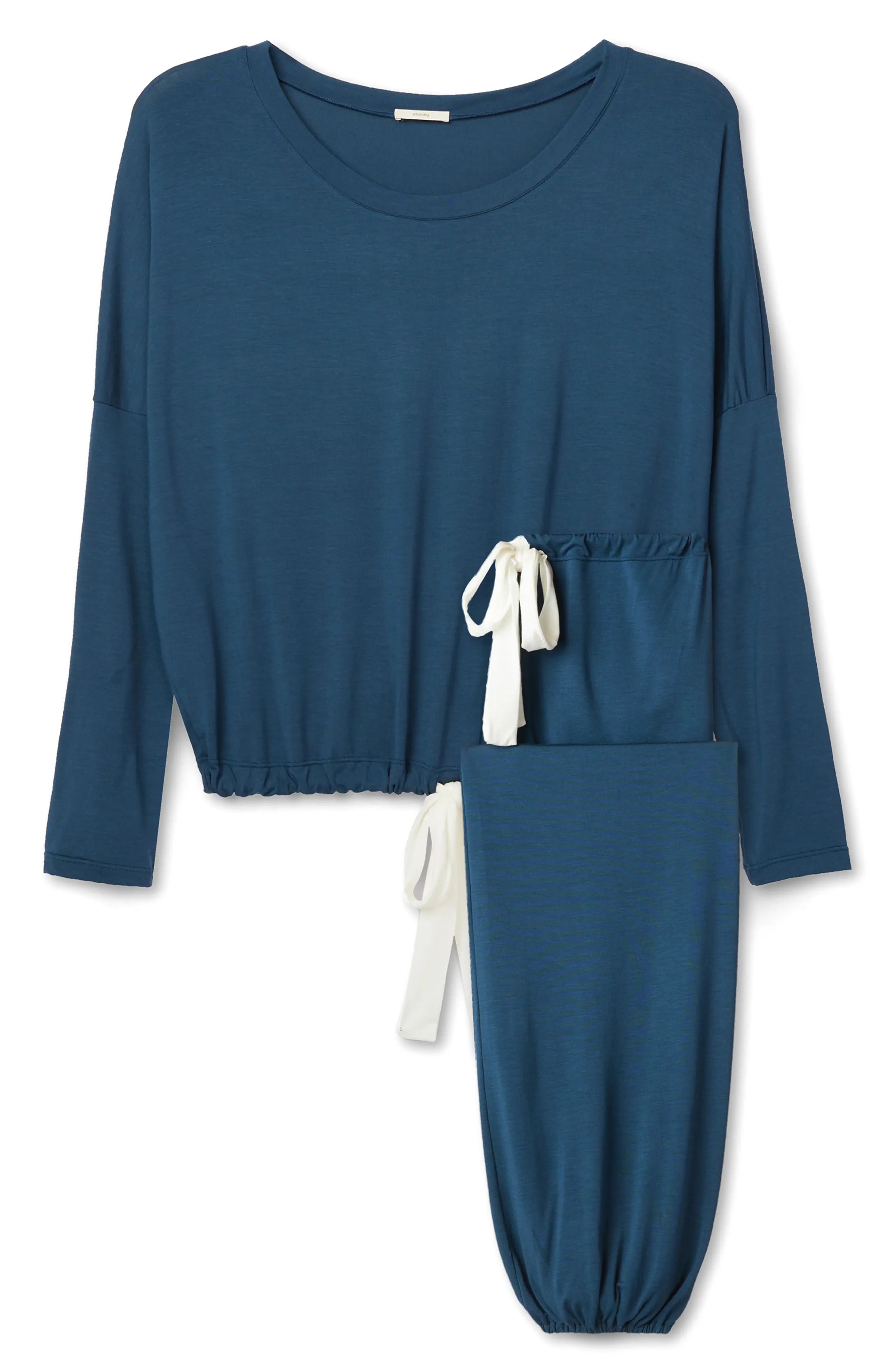 Women's Eberjey Gisele Slouchy Pajamas, Size X-Small - Blue | Nordstrom