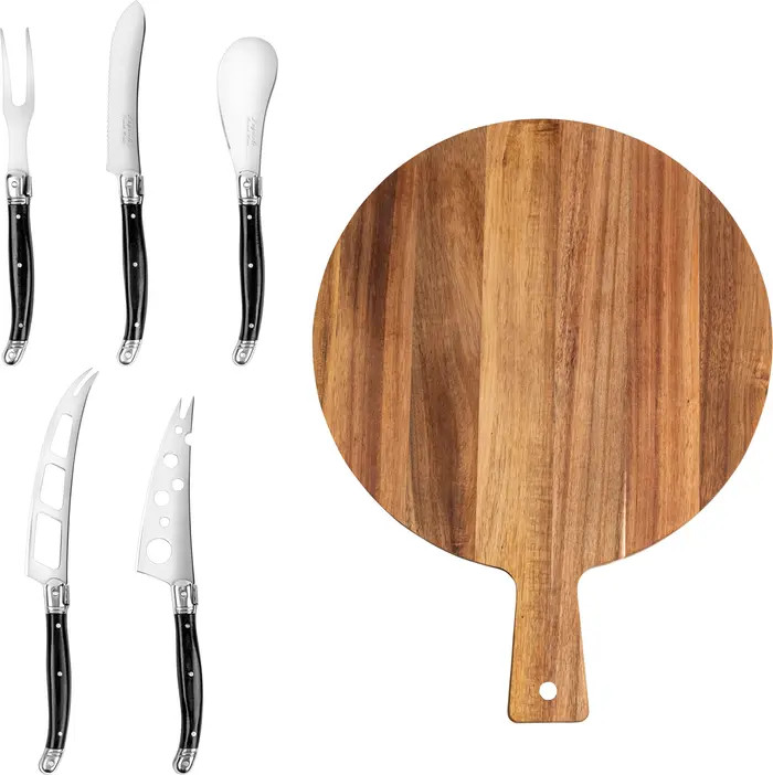 6-Piece Assorted Laguiole Cheese Knives & Serving Board Set | Nordstrom Rack