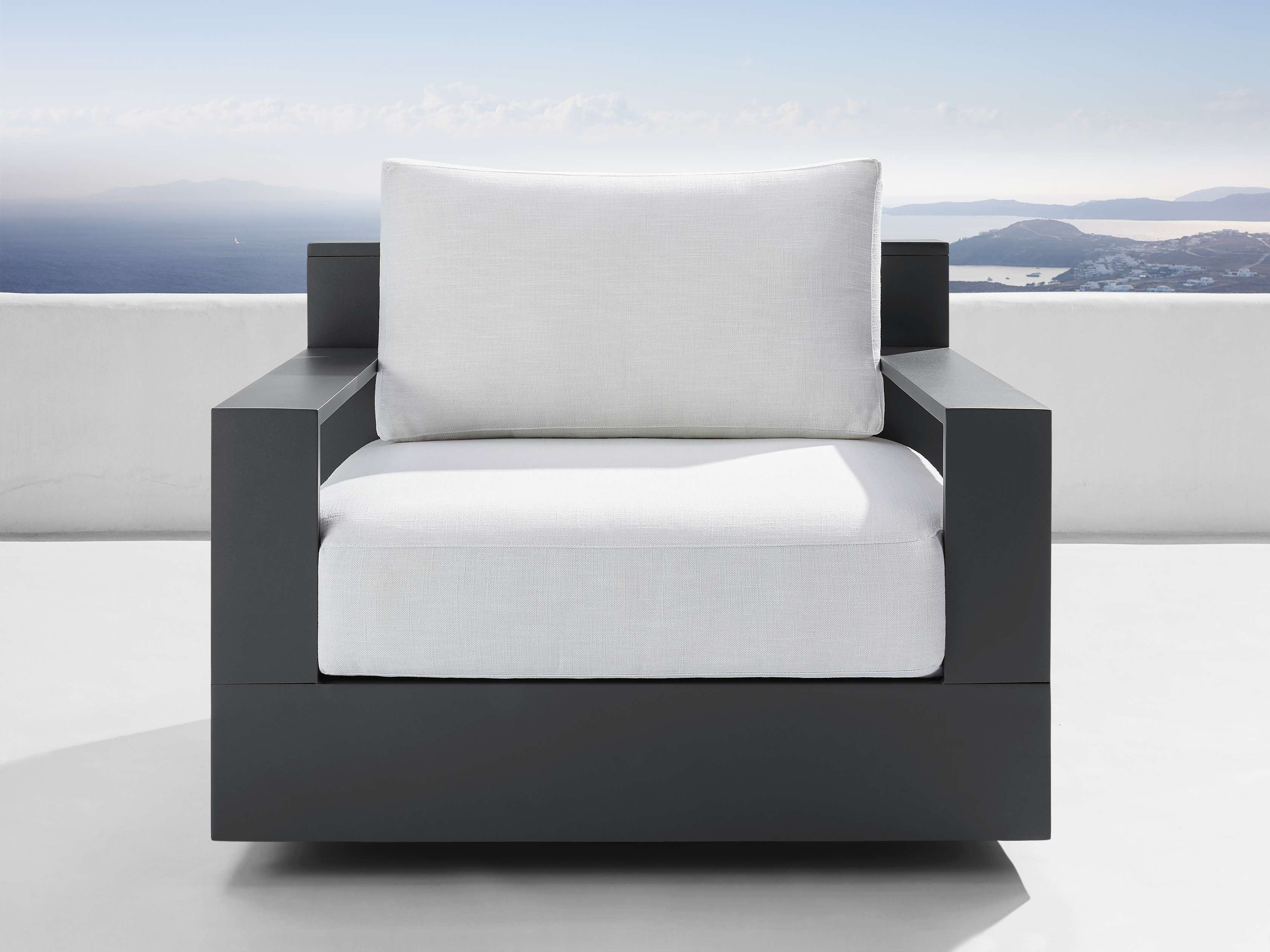Bal Harbour Outdoor Aluminum Swivel Chair | Arhaus