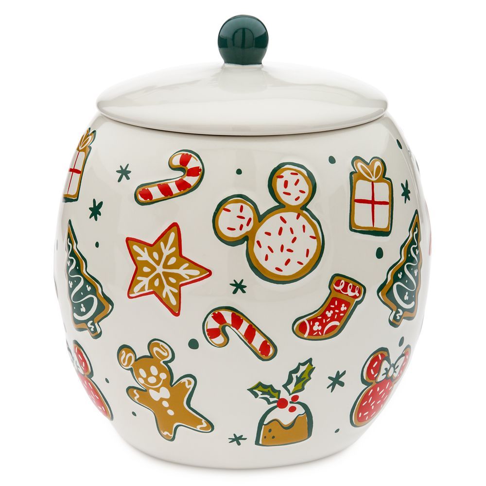 Mickey and Minnie Mouse Christmas Cookie Jar with Lid | Disney Store