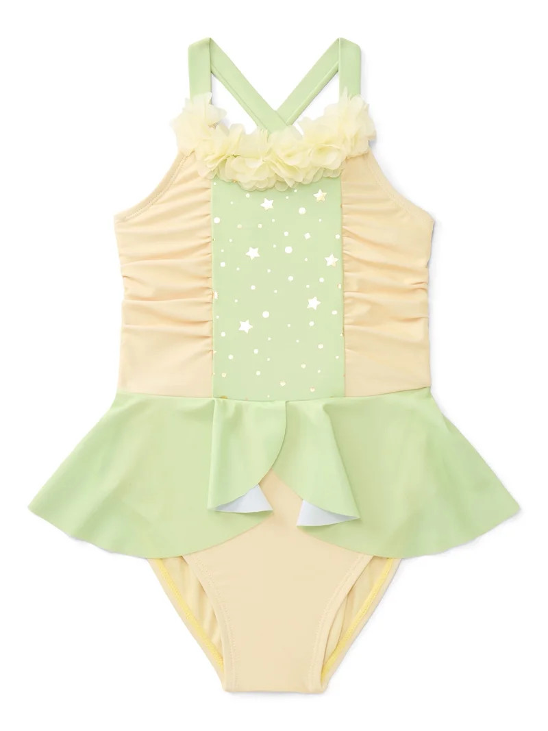 Disney Princess Tiana Toddler Girls Cosplay One Piece Swimsuit with UPF50+, Sizes 12M-5T | Walmart (US)