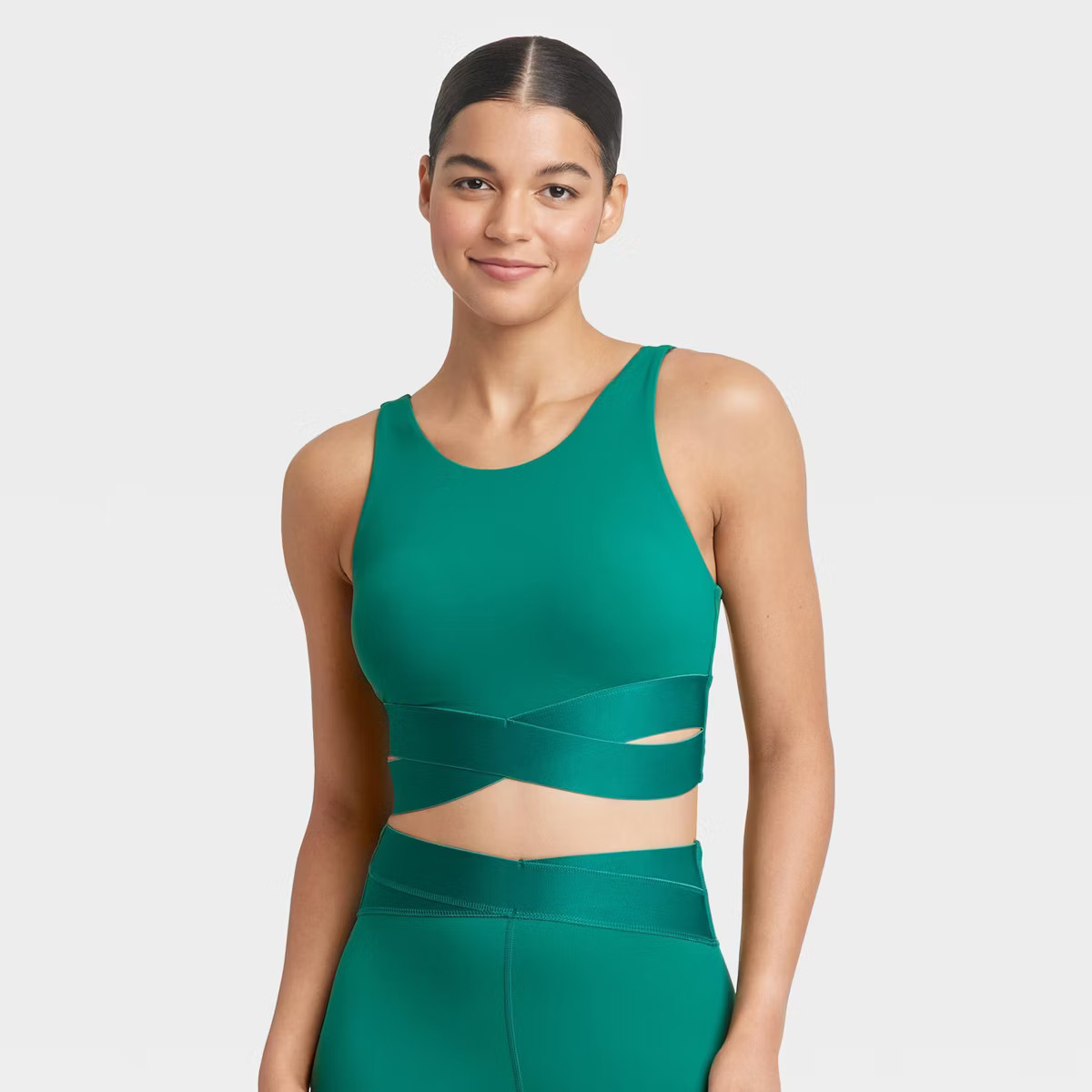 Women's High-Neck Bra - JoyLab™ Dark Green S | Target