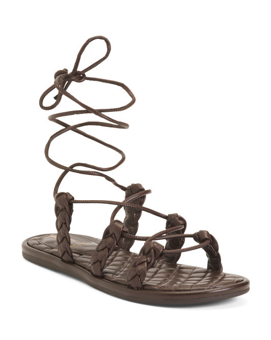 Leather Zariah Flat Ankle Strap Sandals | Marshalls
