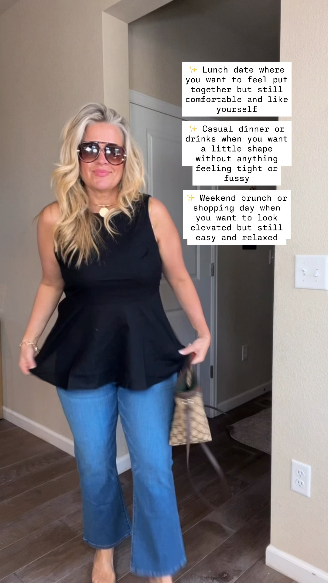  ✨Tap the bell, save and ❤️ for over 40 fashion, midlife style, midsize fashion and luxury looks for less. 

⬇️Sizing information:
Medium top (size up if in between sizes.)
31 jeans (size up if in between sizes.)

✨ Lunch date where you want to feel put together but still comfortable and like yourself

✨ Casual dinner or drinks when you want a little shape without anything feeling tight or fussy

✨ Weekend brunch or shopping day when you want to look elevated but still easy and relaxed

👑"Helping you look good, feel good!" - Lindsey Denver



#LTKMidsize #LTKOver40 #LTKPlusSize