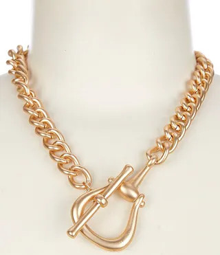 Southern Living Horse Bit Pendant Short Curb Chain Collar Necklace | Dillard's | Dillard's
