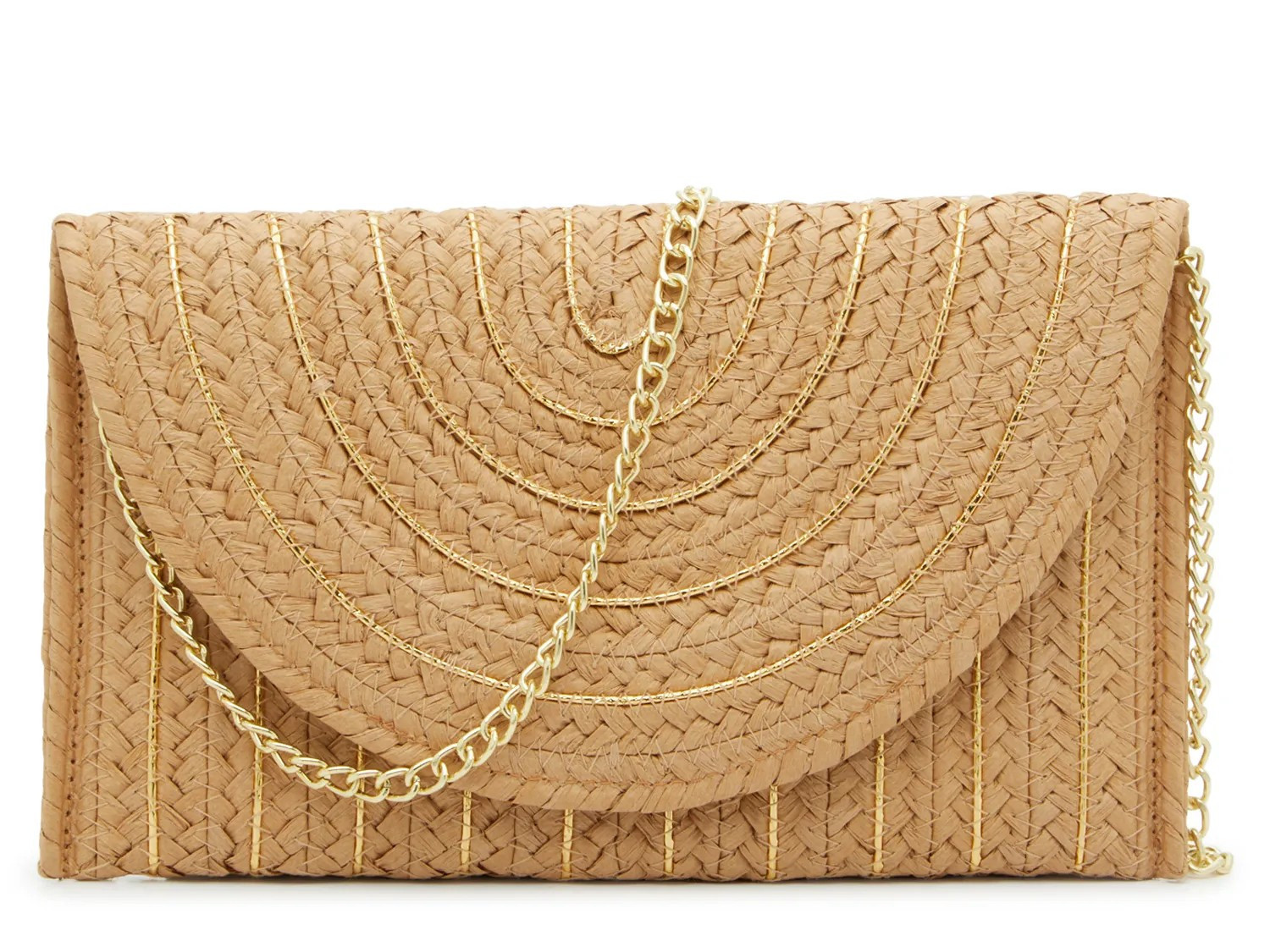 Kelly & Katie Lurex Straw Clutch | Women's | Tan | Size Not Applicable | Handbags | DSW