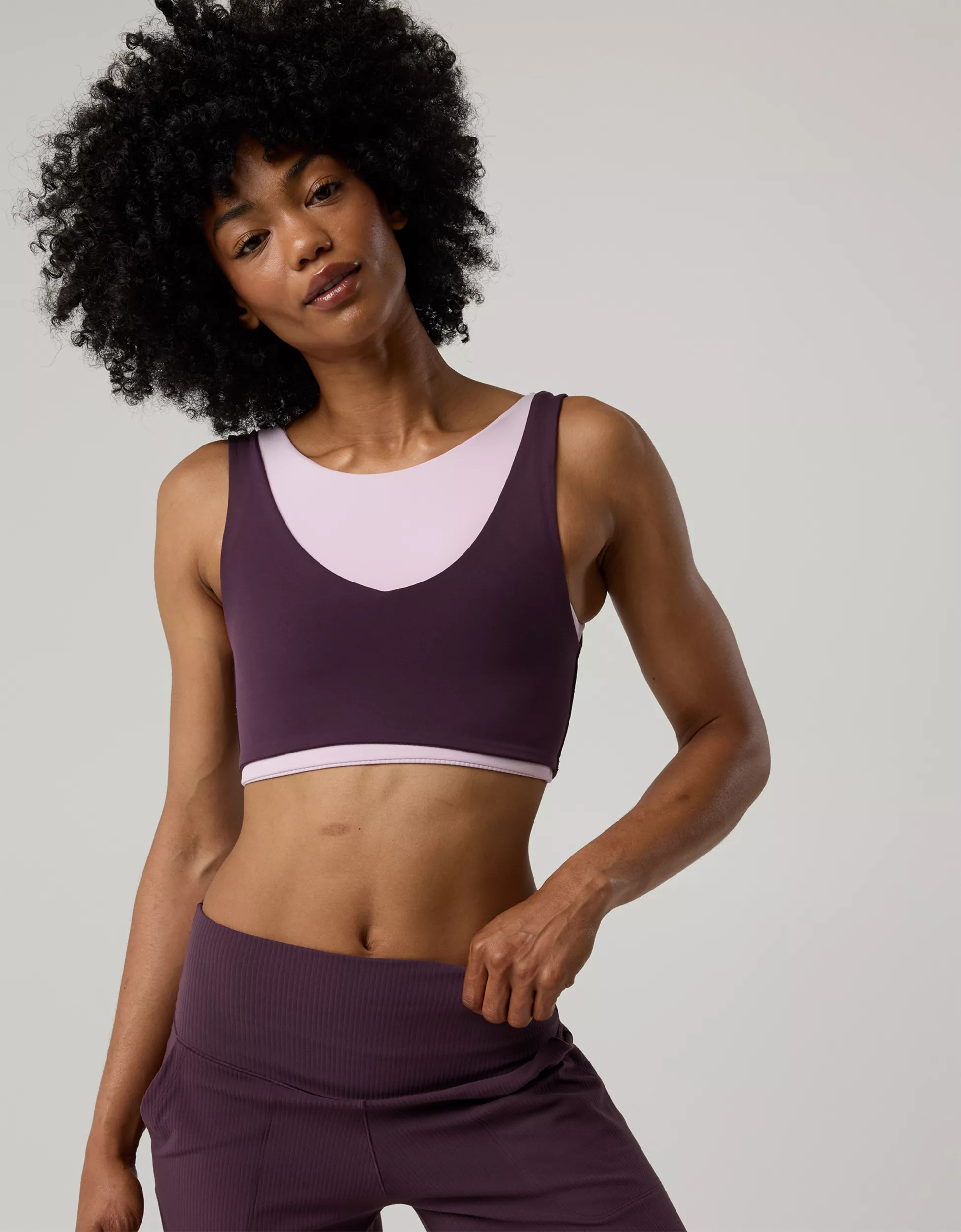 OFFLINE By Aerie Real Me XTRA Rib Switch Up V-Neck Sports Bra | Aerie