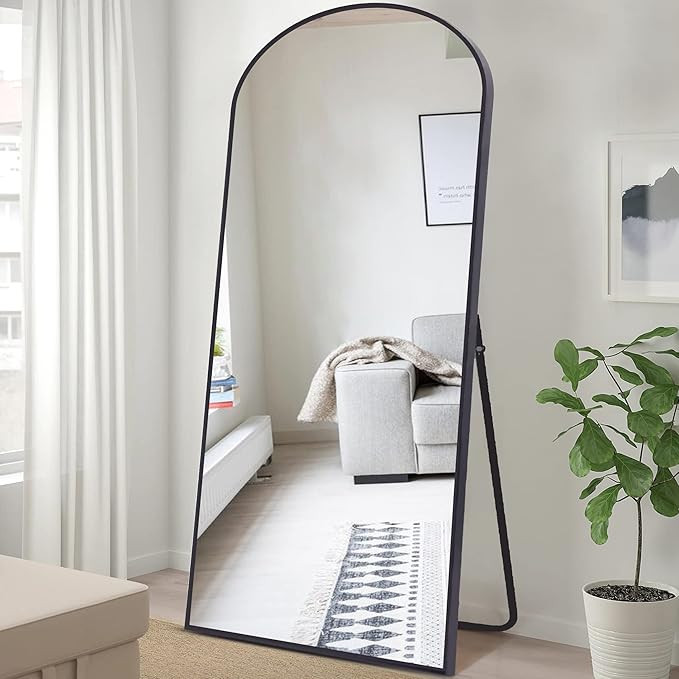 COFENY Full Length Mirror, 71" x 30" Arched Mirror Full Length Black Floor Wall Mirror Standing, ... | Amazon (CA)