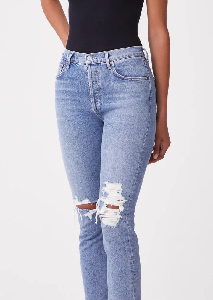 Riley High Rise Cropped Straight Fit Jeans | Verishop