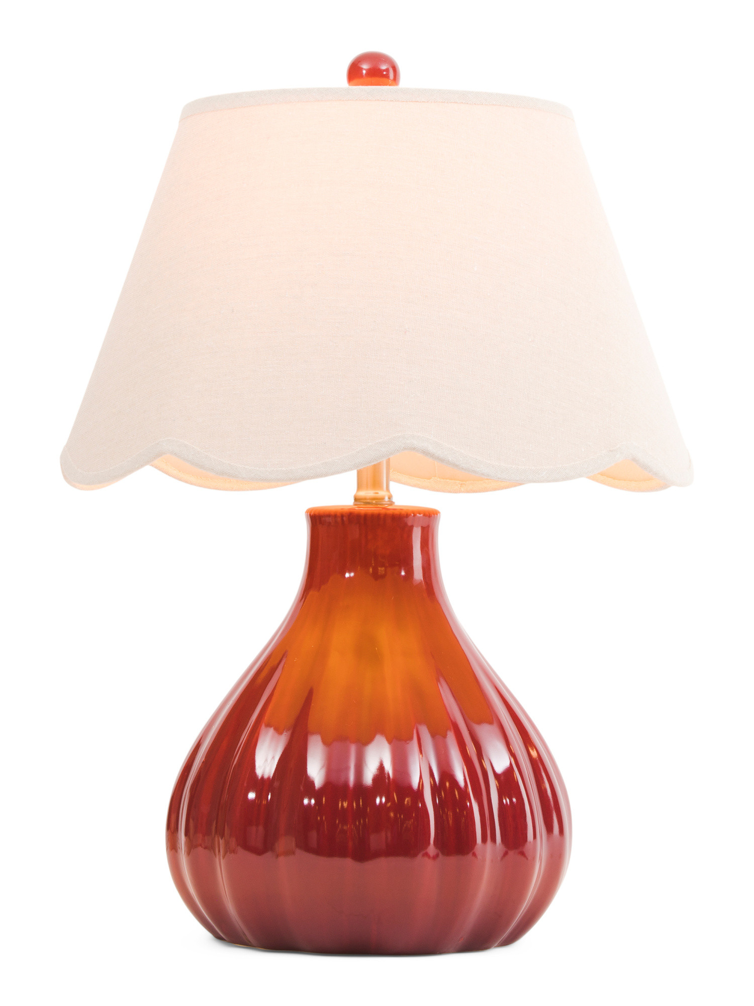 21.5in Teardrop Ceramic Table Lamp With Scalloped Shade | TJ Maxx