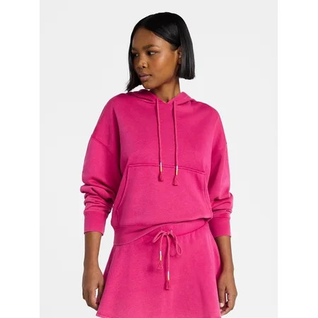 No Boundaries Washed Fleece Pullover Hoodie Women s XXS-XXL | Walmart (US)