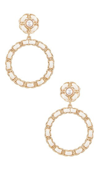 X REVOLVE Helena Hoop Earrings in Cream | Revolve Clothing (Global)